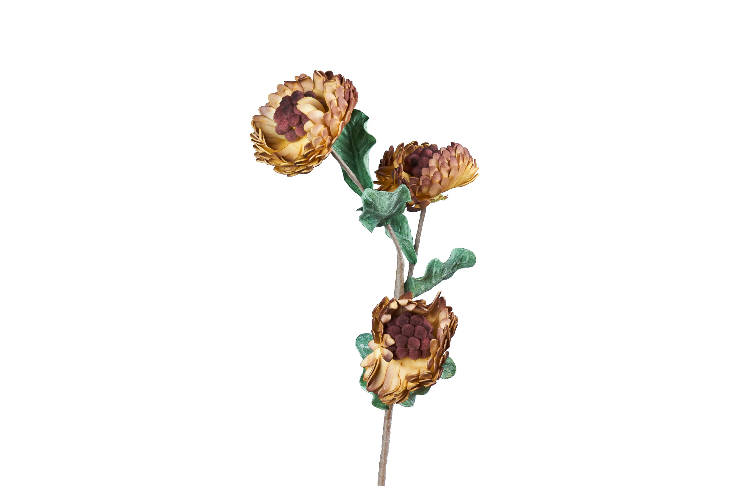 Kunstblume mit 3 Blüten braun L=90cm AF7174 A02