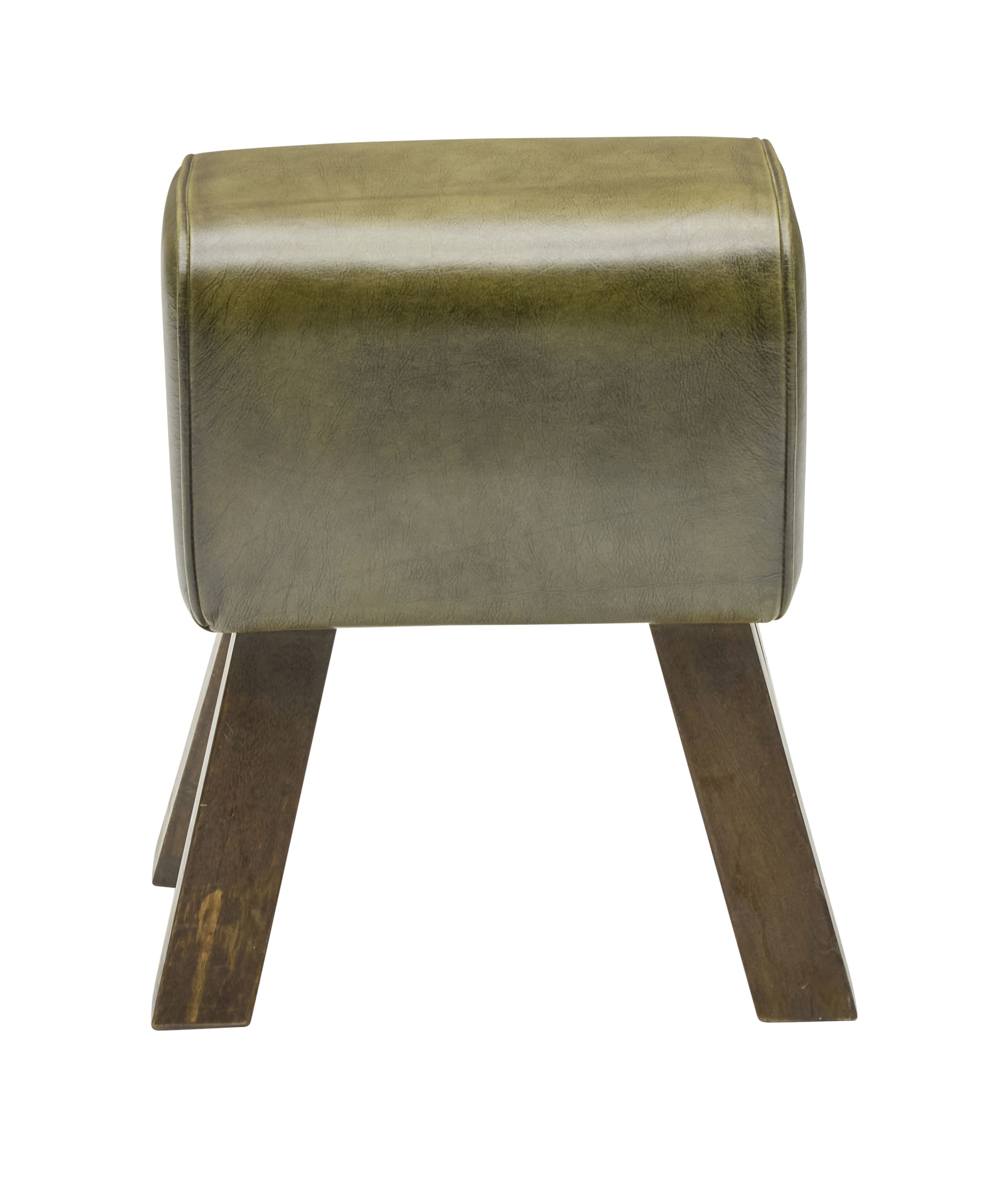 Hocker Lederbezug antik grün 41x30x51cm