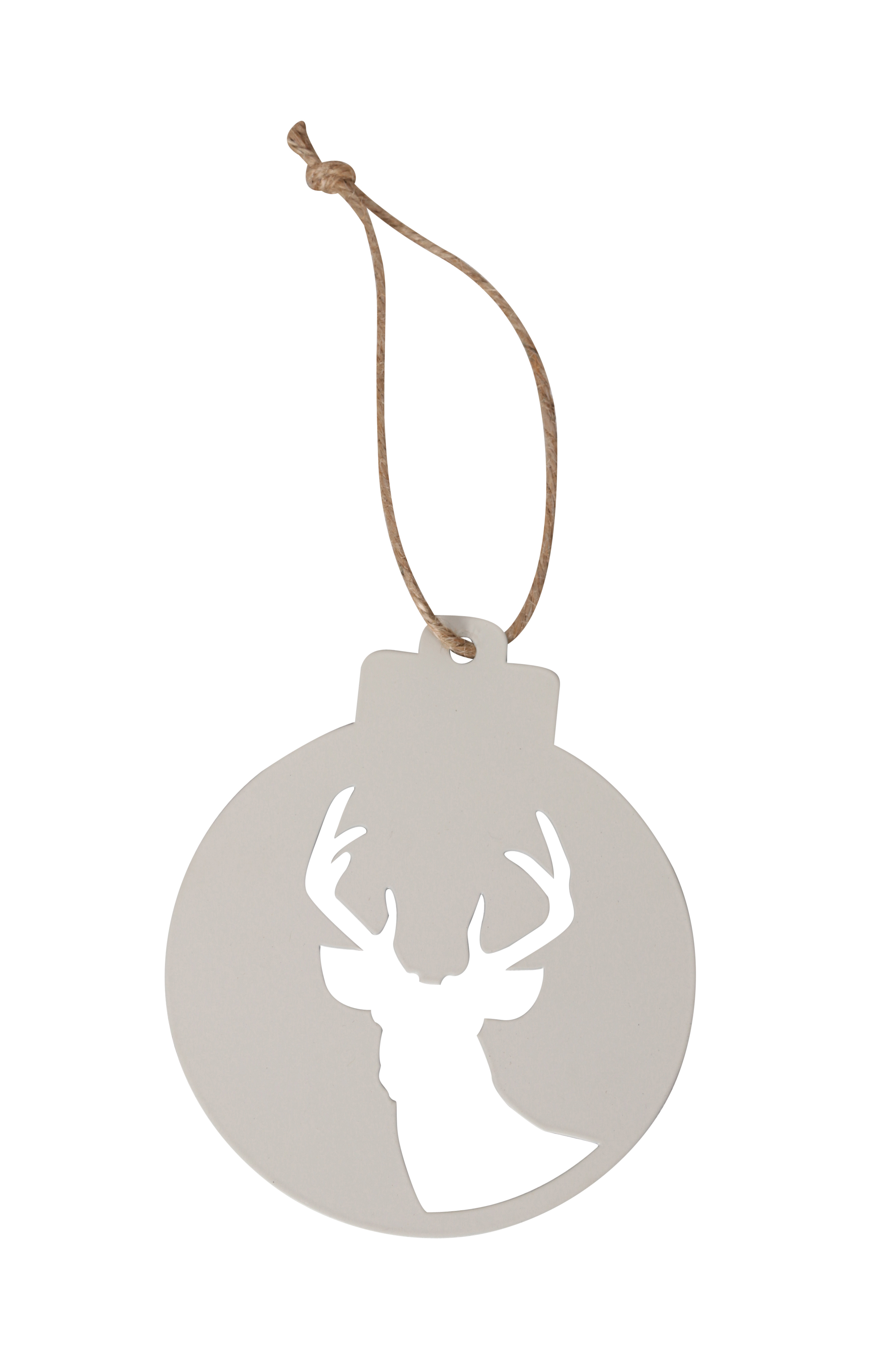 Anhänger Kugel Hirsch weiß 16,5x1x20