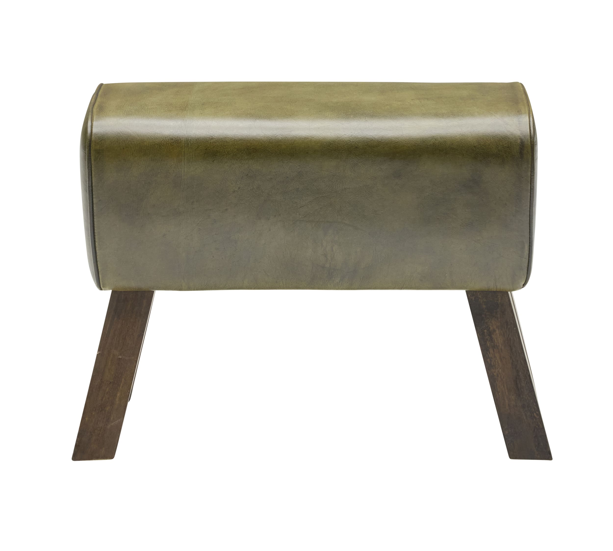 Hocker Lederbezug antik grün 65x34x50cm