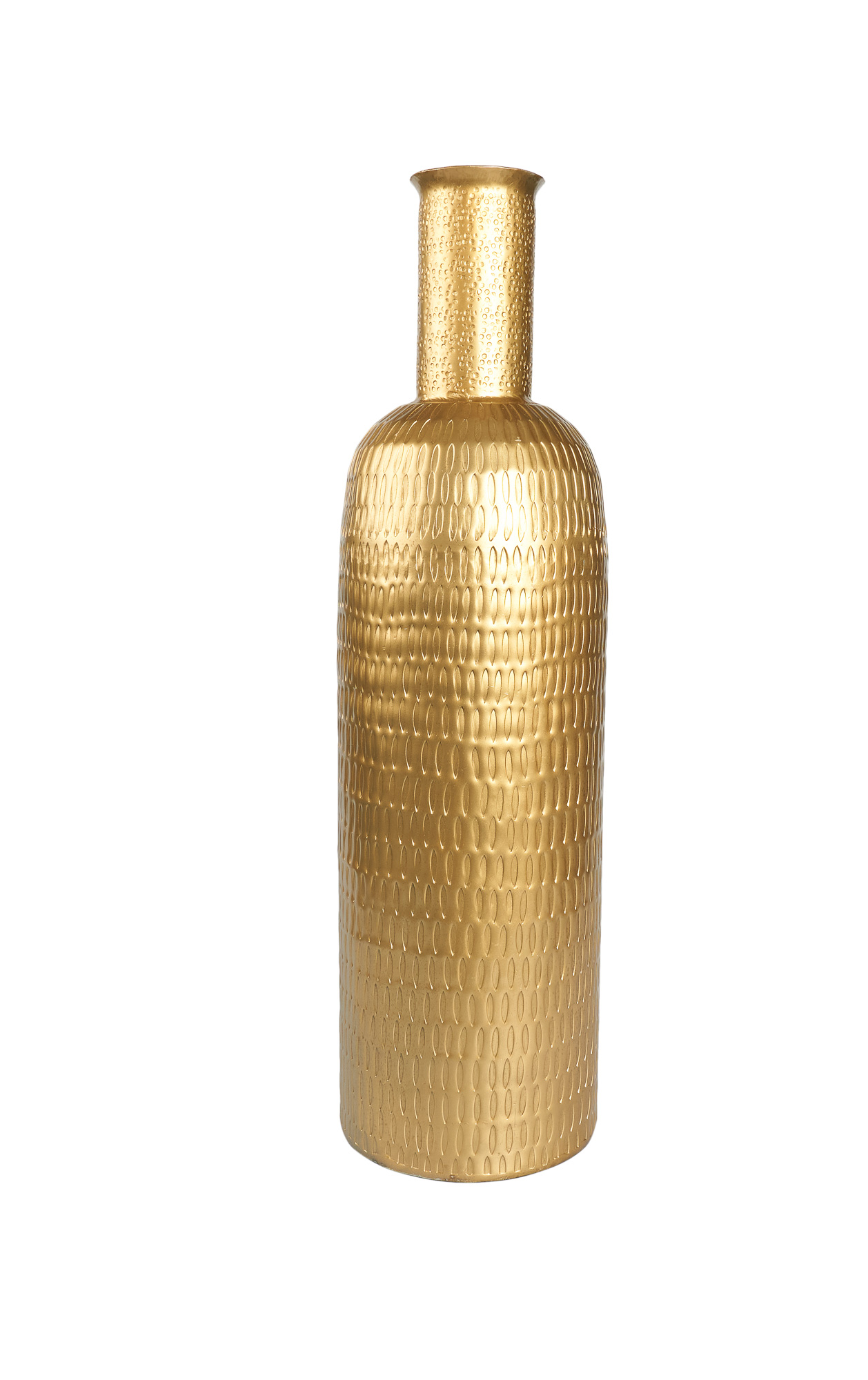 Flaschenvase Alu antik gold 15x15x56cm
