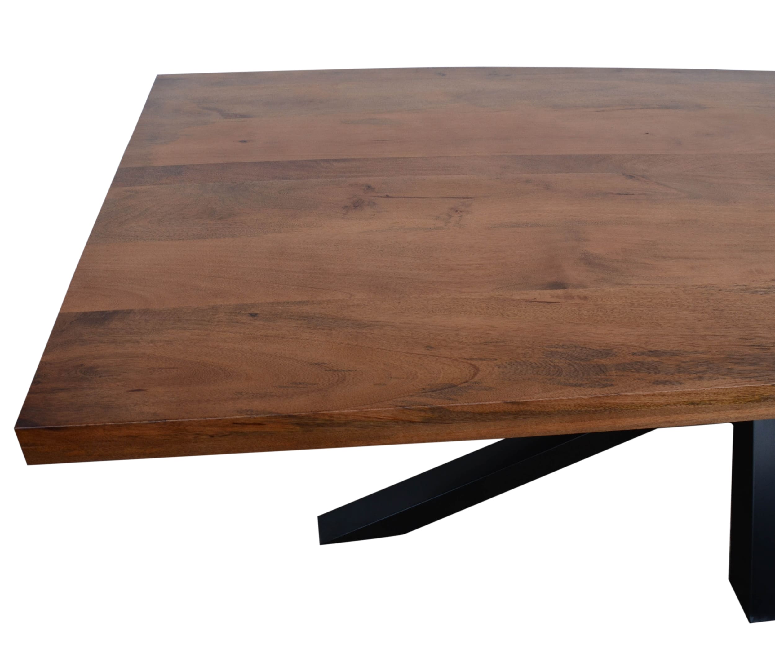 Esstisch Platte Mango natur Gestell X Metall schwarz 220x100x