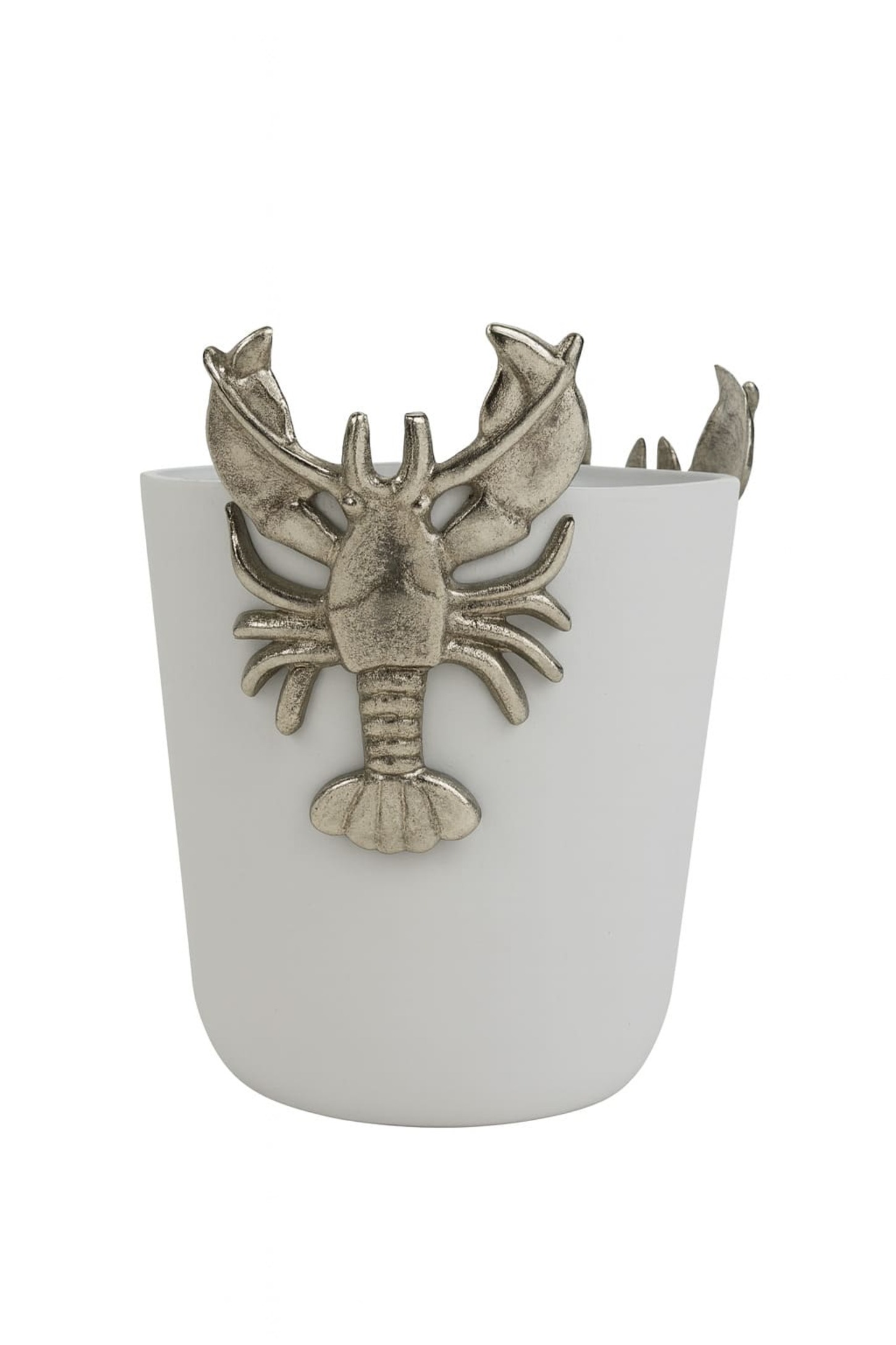 Vase Hummer Alu Nickel weiss 21x19x27