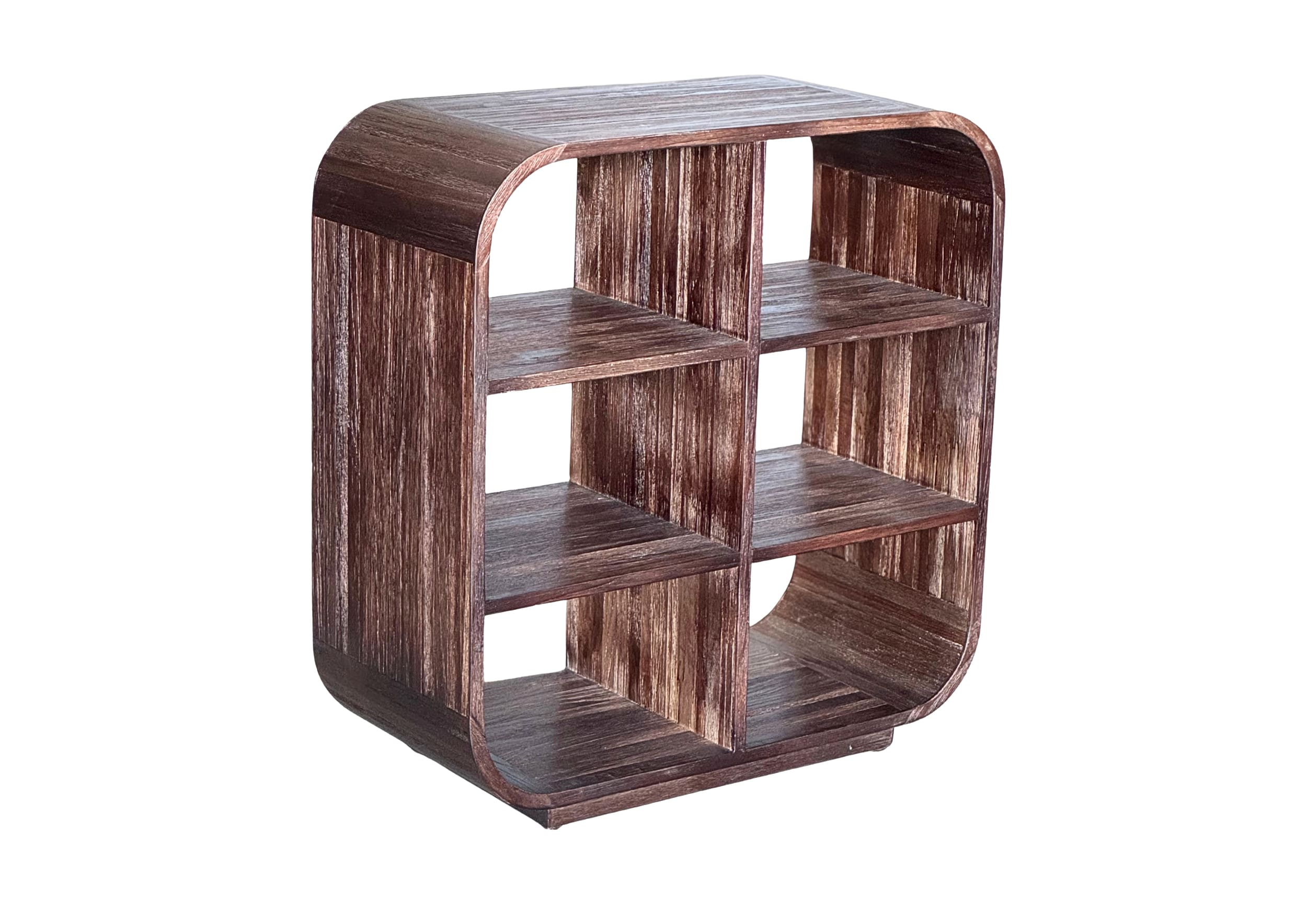Regal mit Fuß Rondo Teak r-braun H=78cm