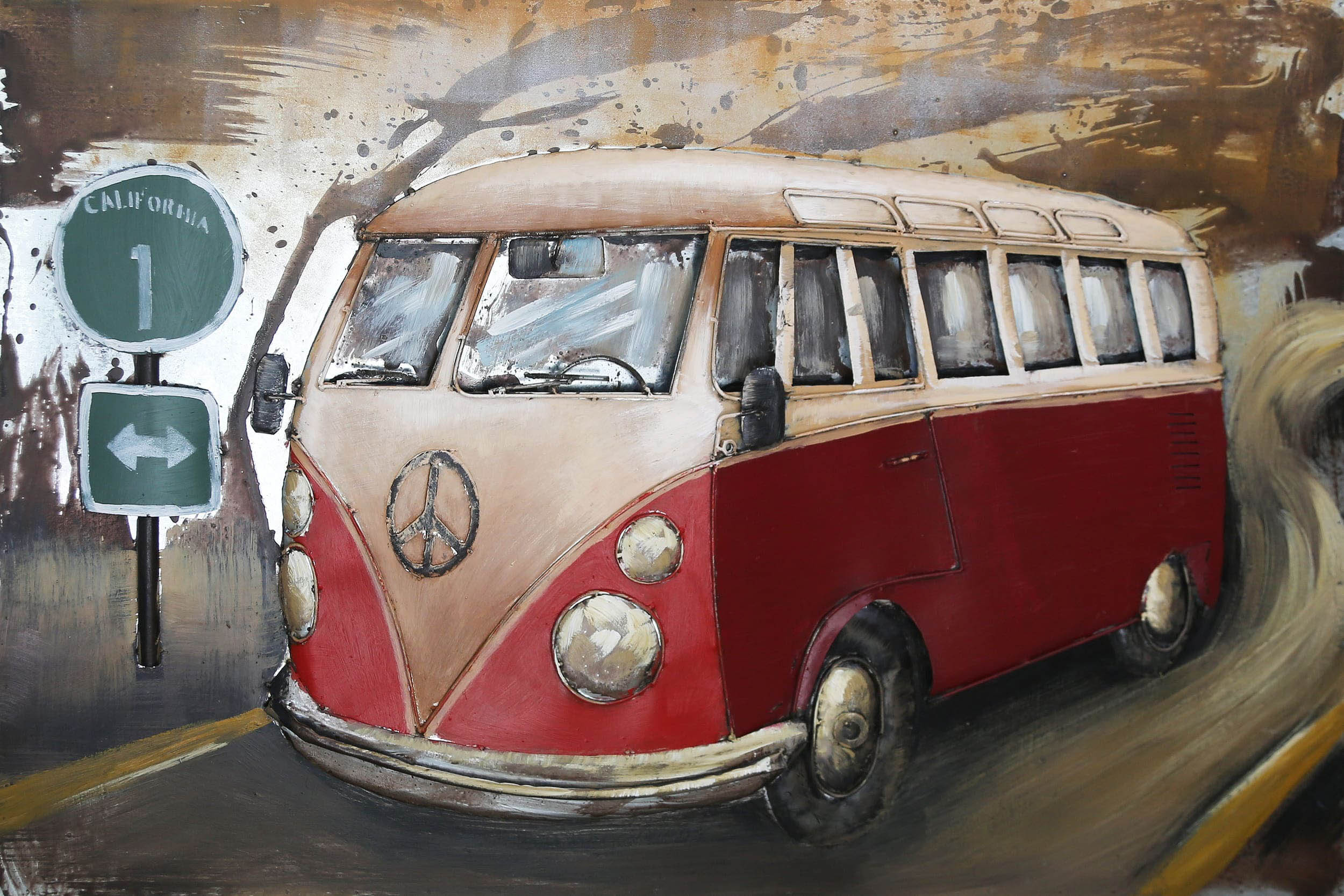 Metallbild Campingbus on Tour 120x80x6cm