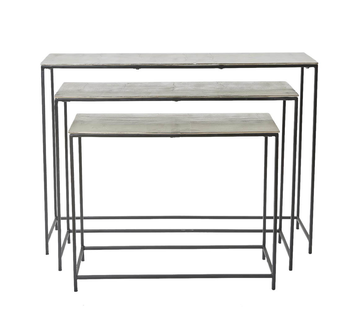 Konsole S/3 Alu- Eisen matt schwarz - Top Nickel