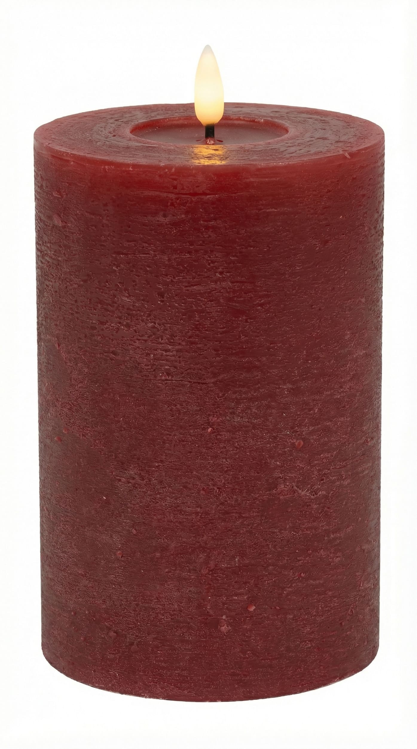 LED Stumpenkerze red rustic 10x15