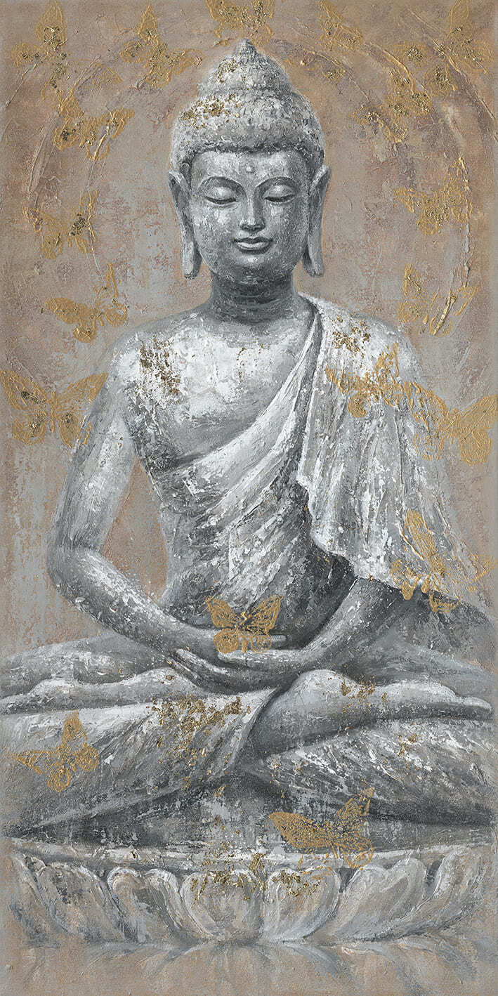 Ölbild Buddha im Schneidersitz 70x140cm