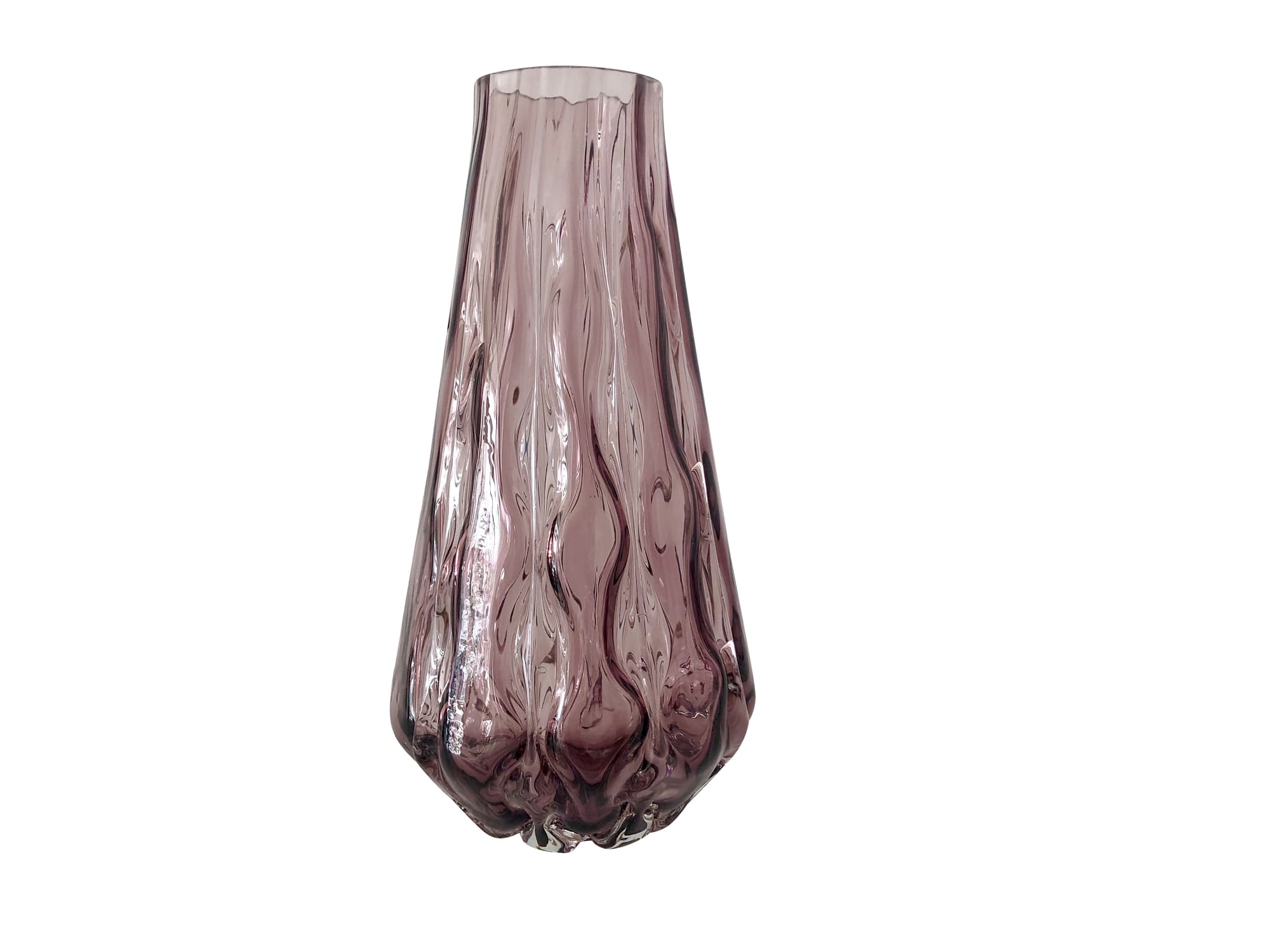 Vase länglich Glas rosa 17,5x17,5x34,5cm