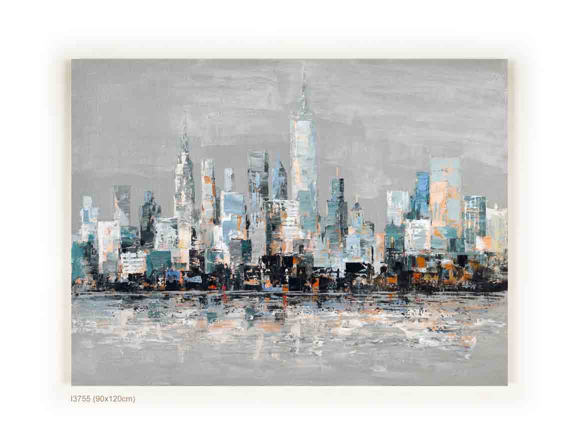 Ölbild Skyline New York abstrakt 120x90cm