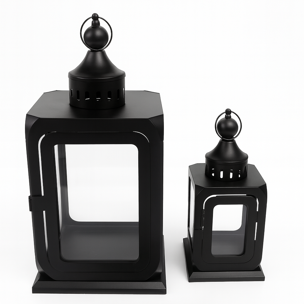 Laterne Eisen schwarz 25x25x51cm