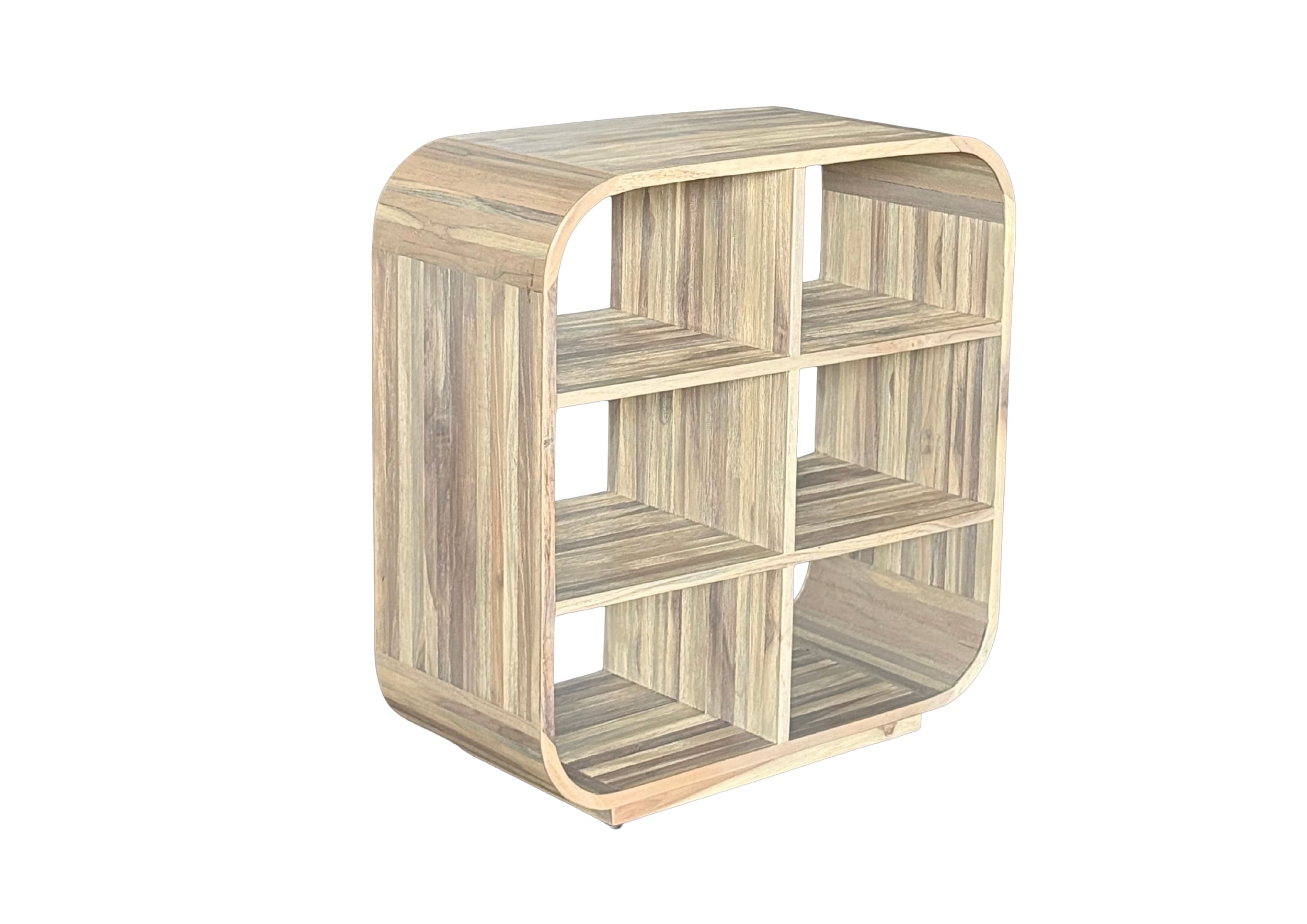 Regal mit Fuß Rondo Teak braun H=78cm