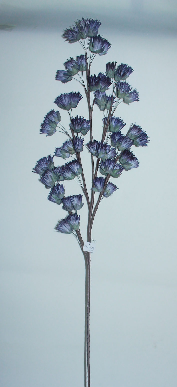 Kunstblume Fächerblüten blau grün mix L=138cm