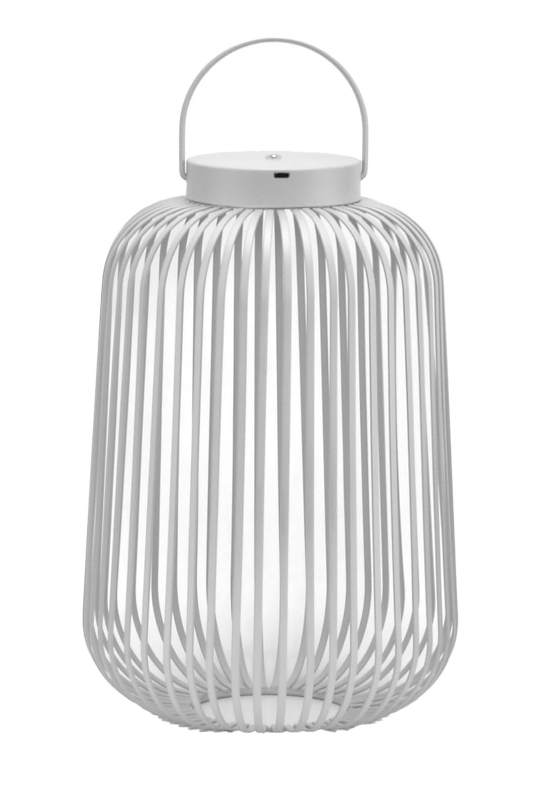 LED Metalllaterne Lunaro aufladbar weiß