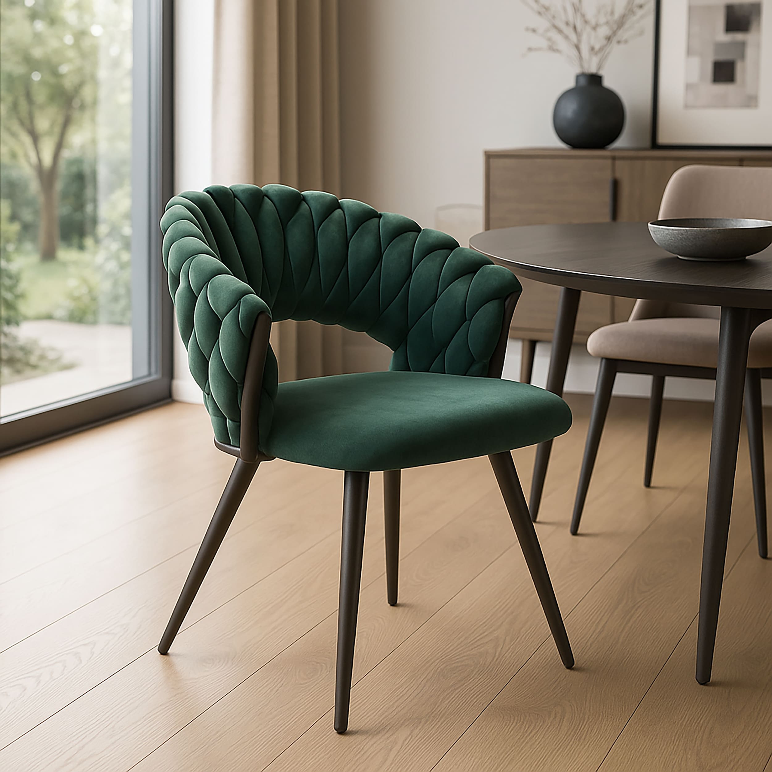 Stuhl Nancy Rückenlehne Velvet grün Stuhl Nancy Rückenlehne Velvet grün