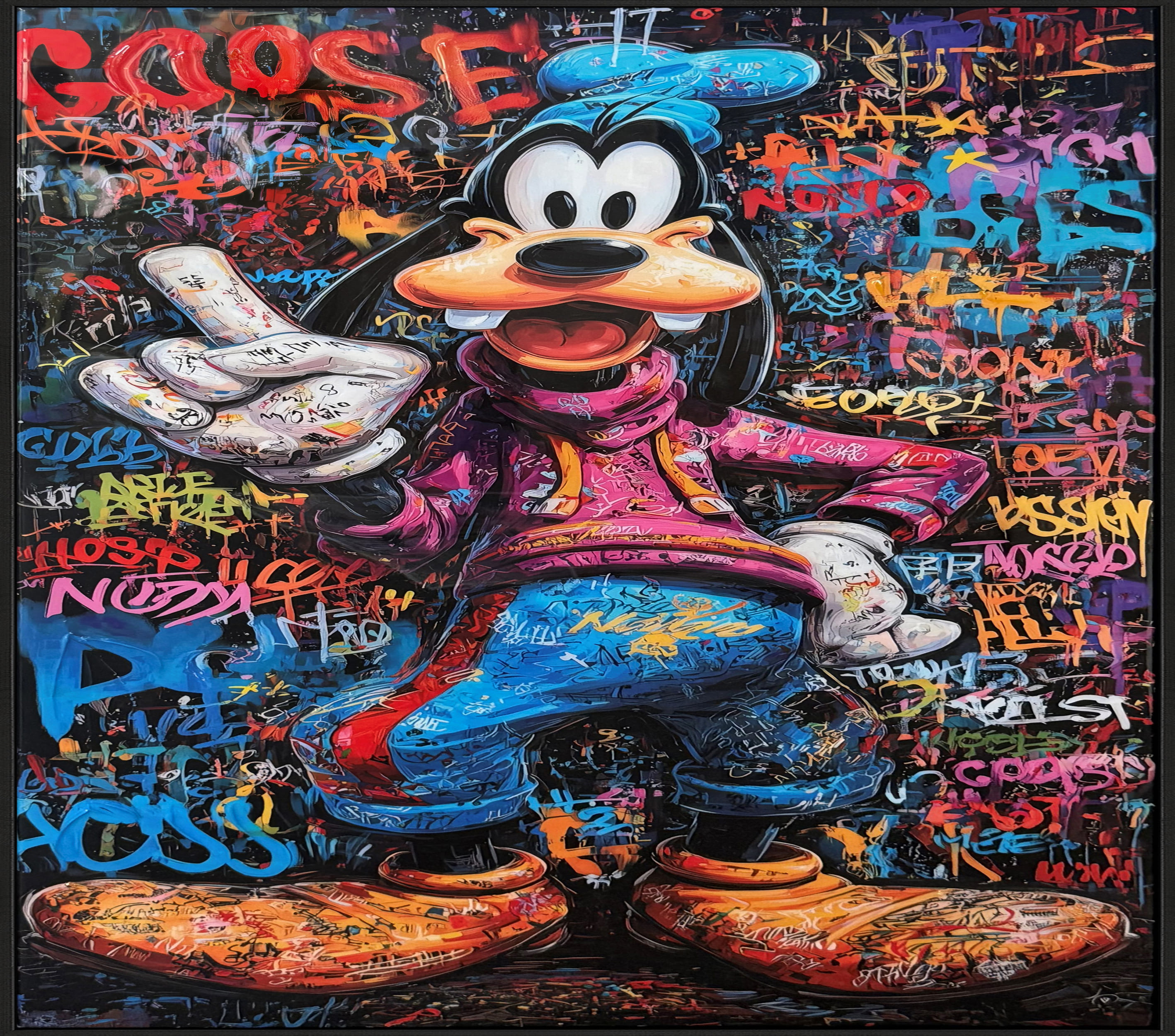 Wandbild Frame Graffiti Goffy 60x120cm
